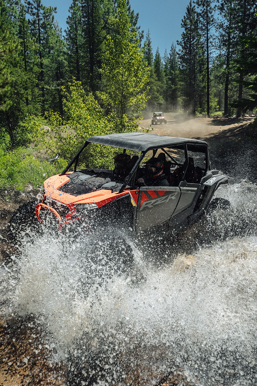 Prepare to get wet in tiny streams ATV riding Sisters Oregon