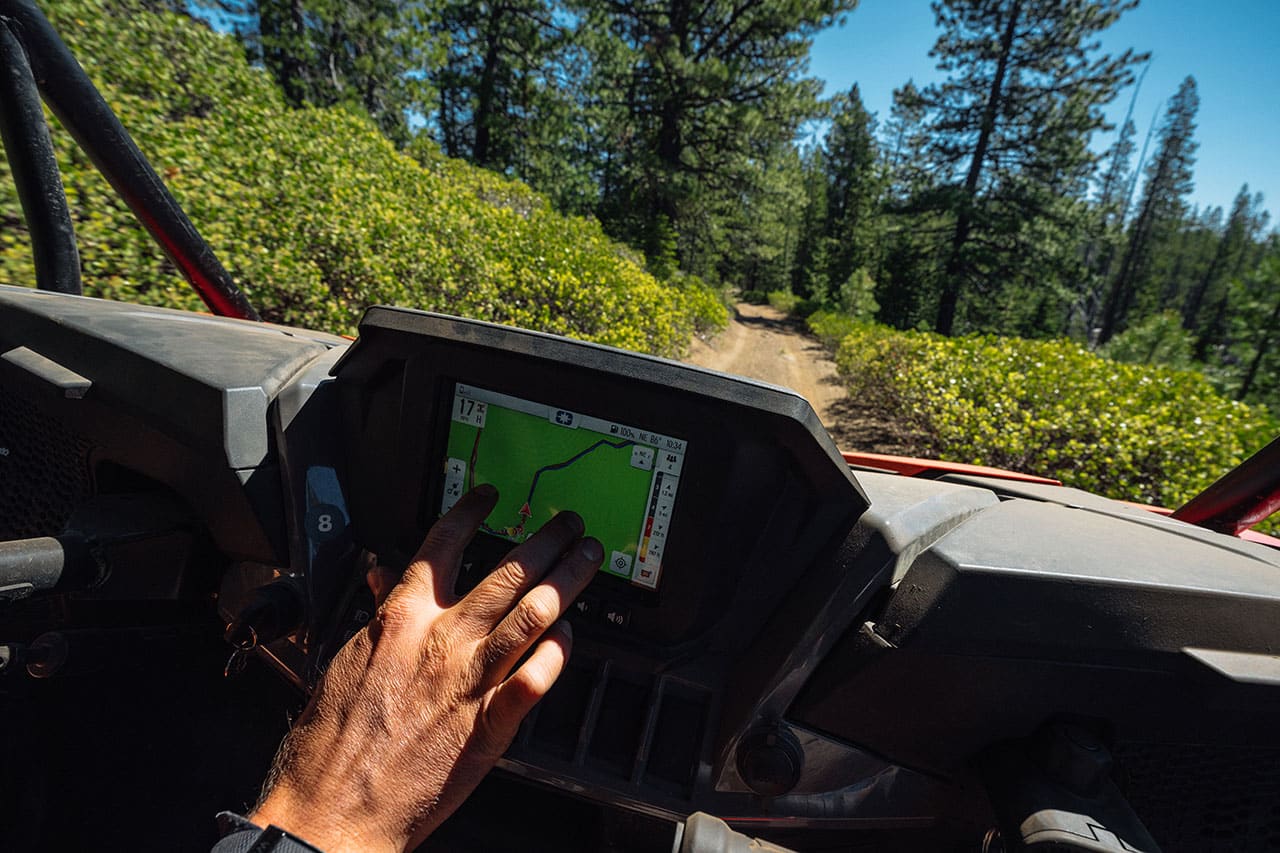 GPS screen in Polaris ATV