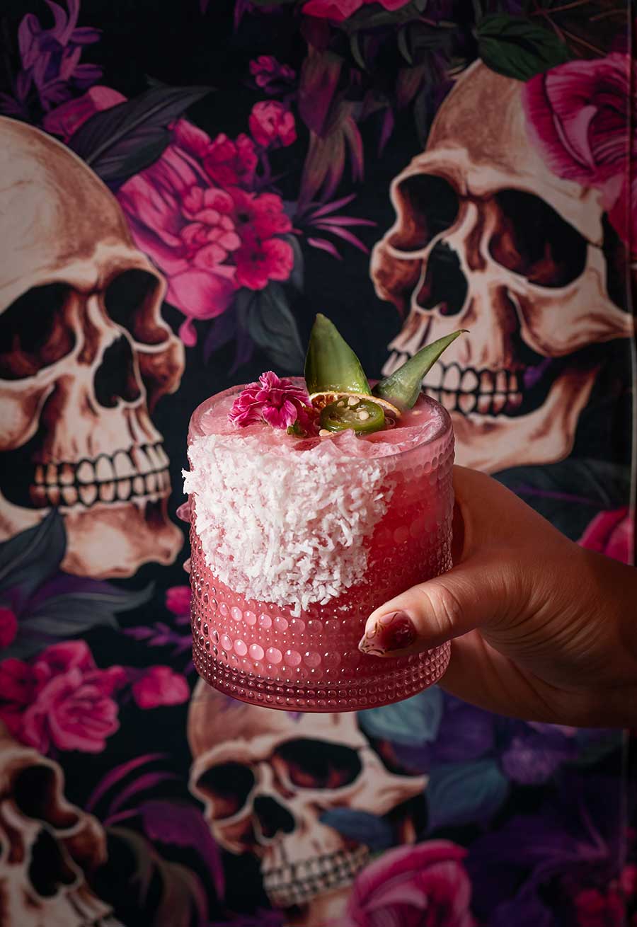 pink margarita from La Catrina