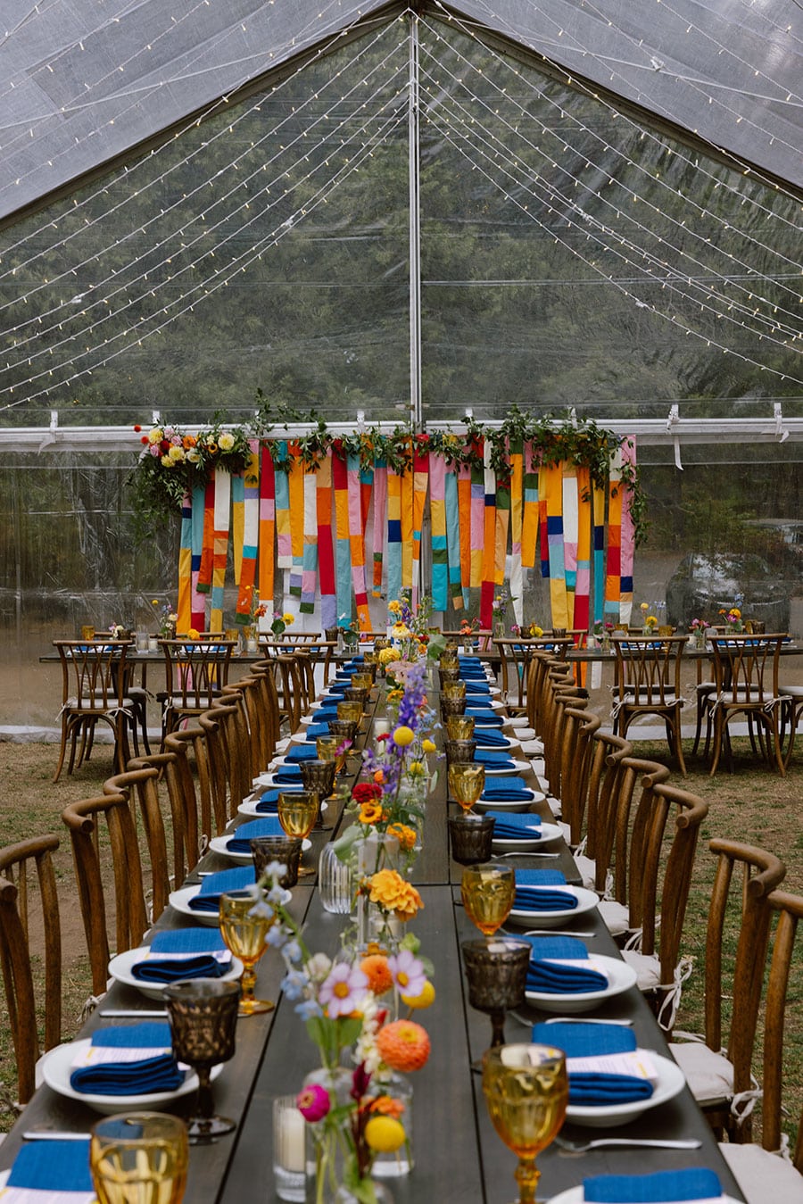 Table set for wedding guest feast