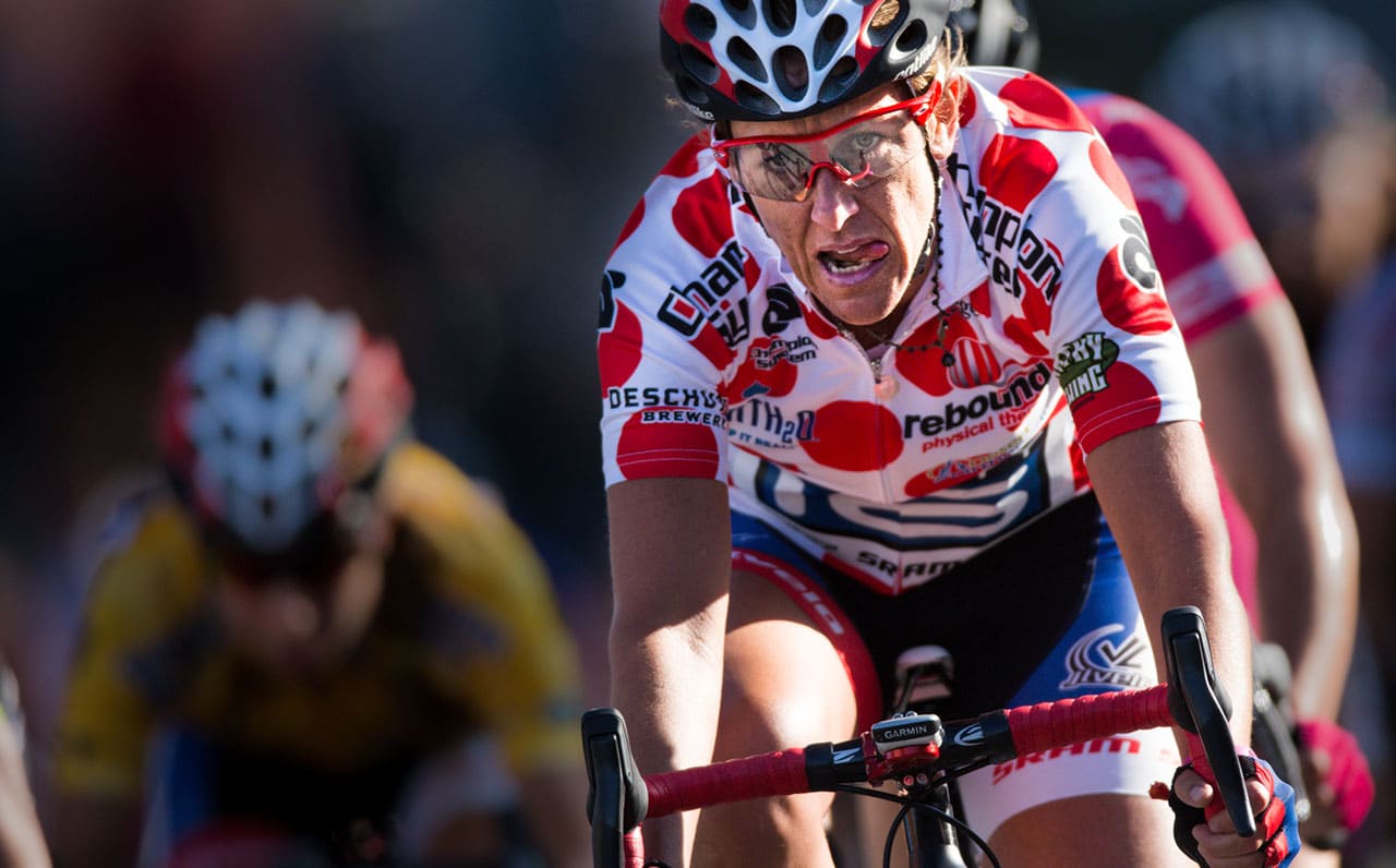 Cyclist working hard in Cascade Classic