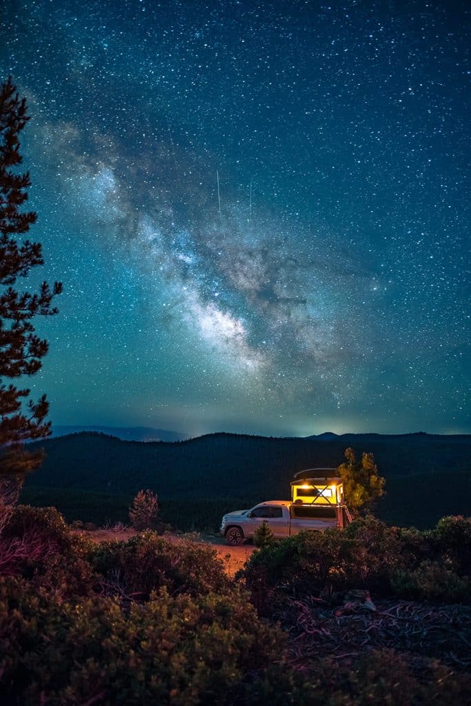 Car camping under the stars