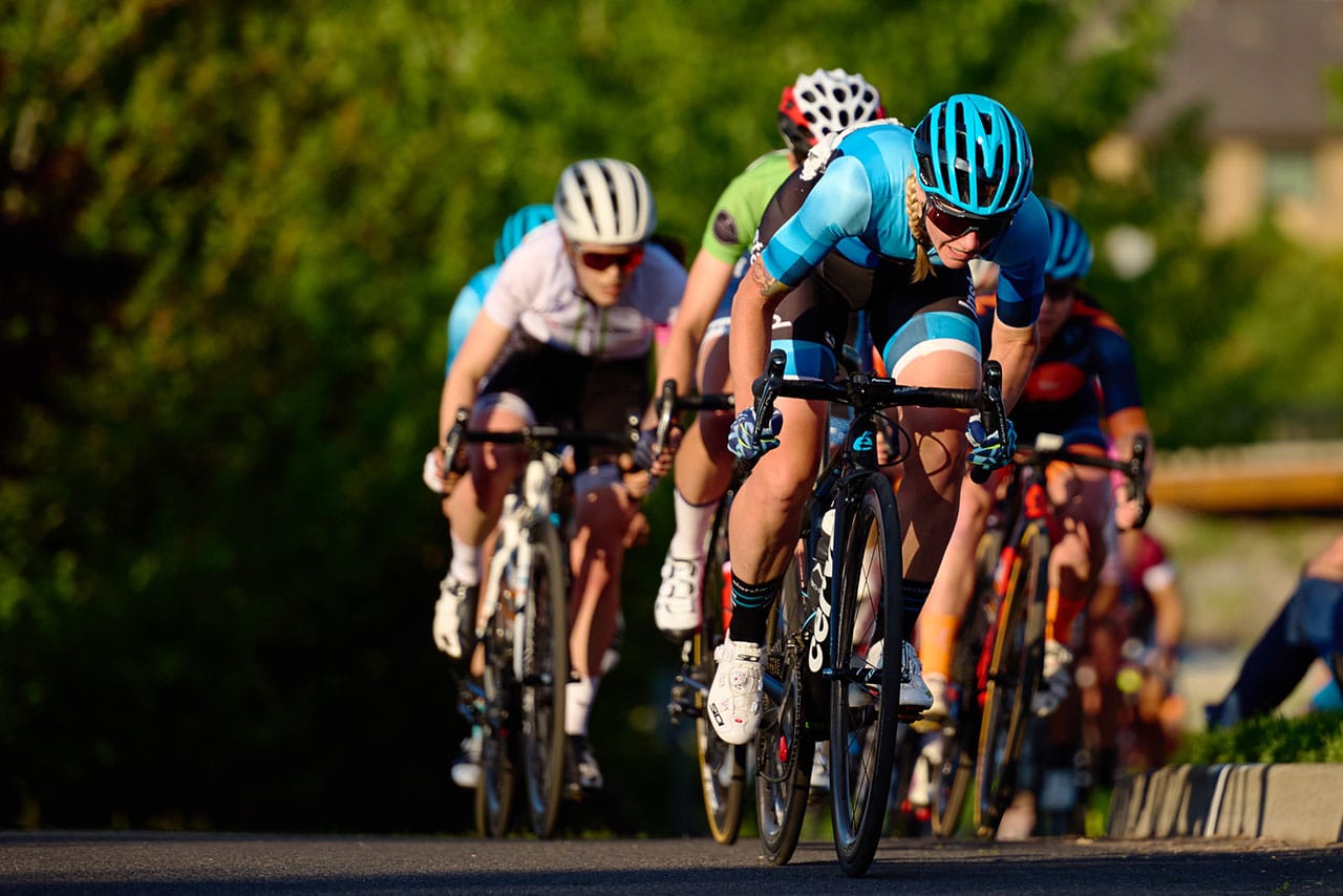 Cyclers taking off in a sprint