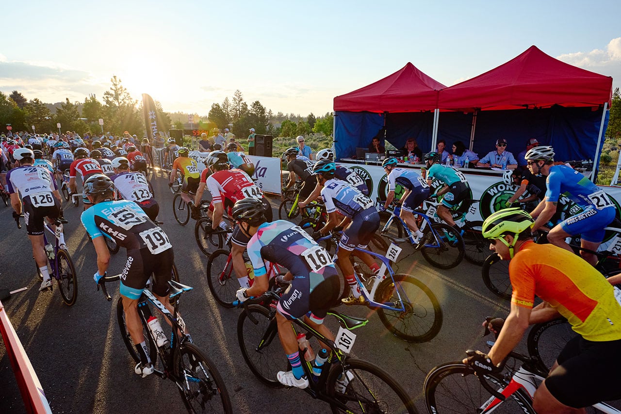 Bikers passing by in Cascade Classic