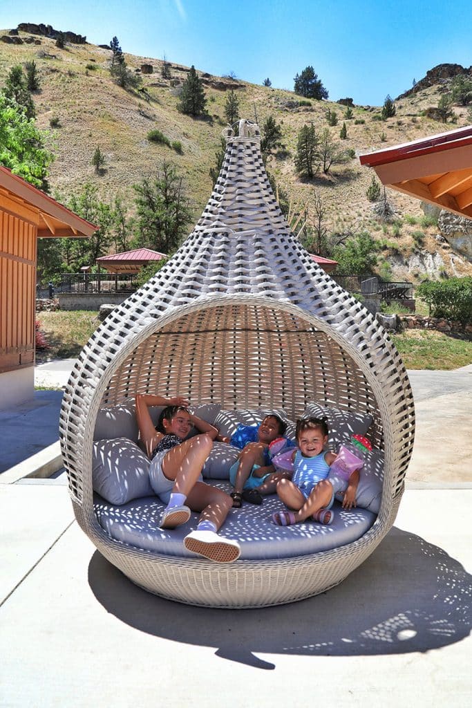 Enjoying the shade at Kah-Nee-Tah Hot Springs