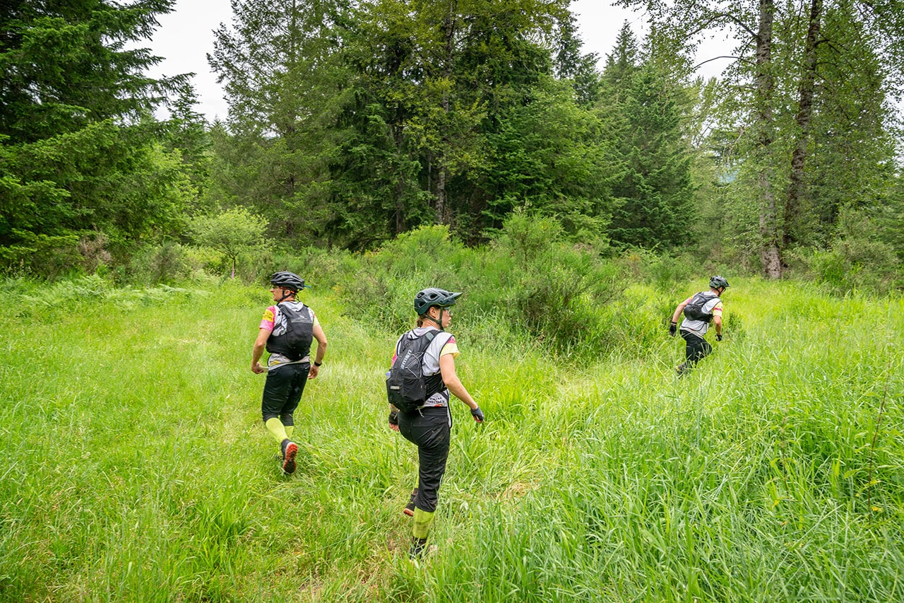 Adventure racers searching for the next clue