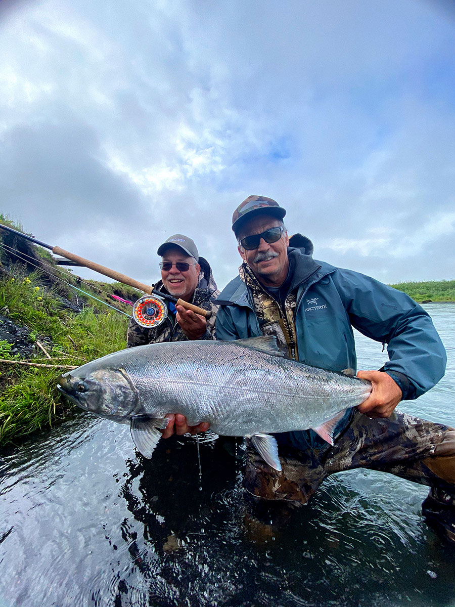 Couple of fishermen with a big catch