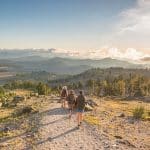 Three hikers exploring three sisters wilderness