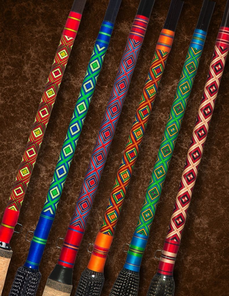 Fishing Rods, side by side on table