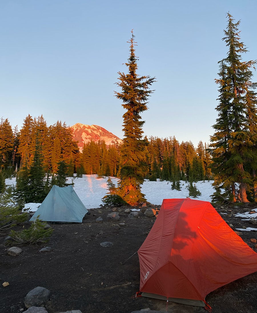 tents pitched on day one