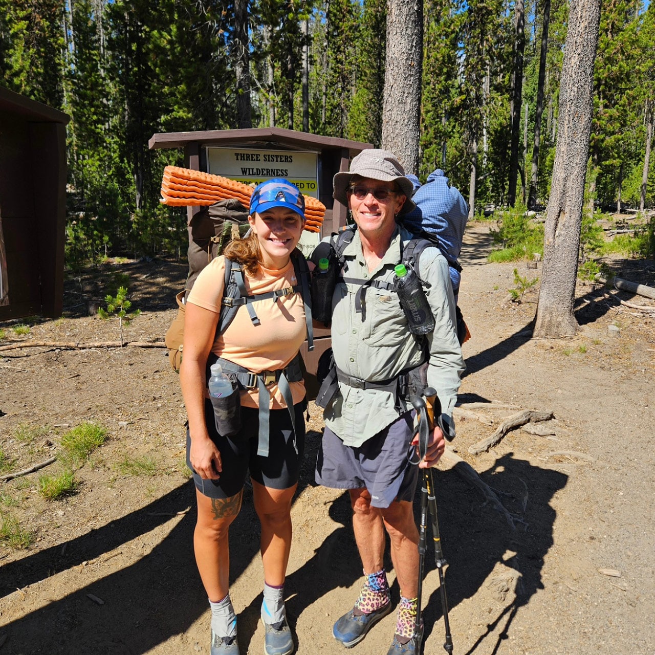 Jess McComb and her dad begin their 5 day hike on PCT Trail