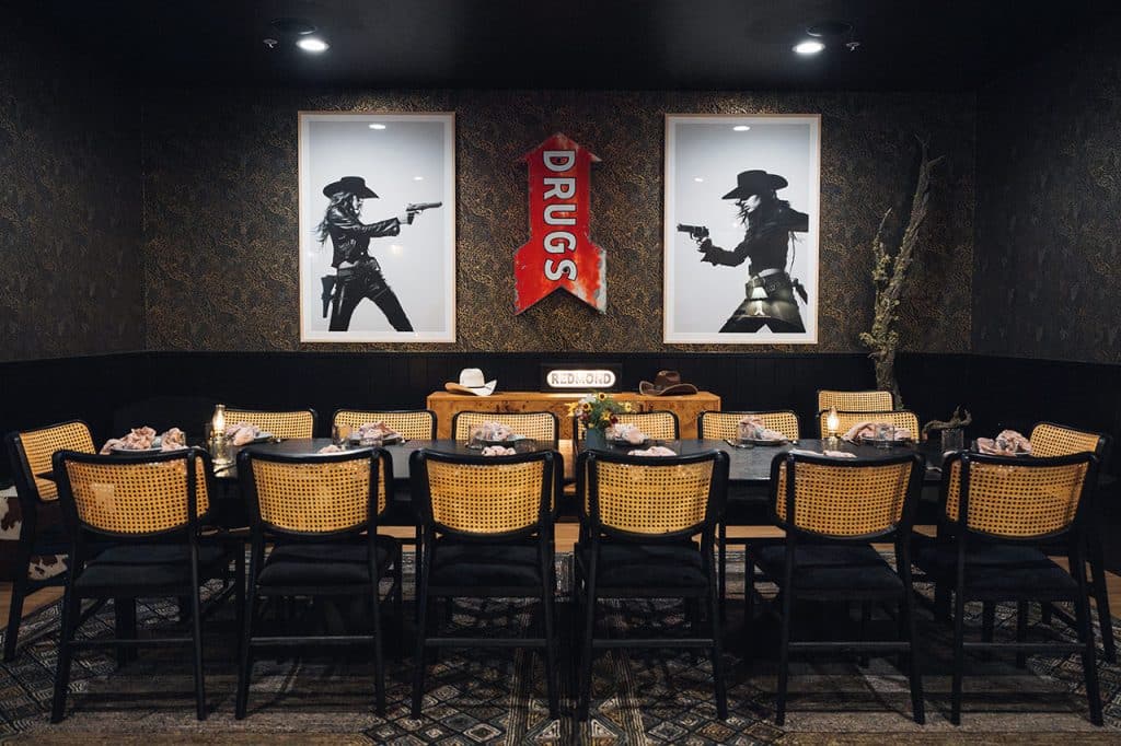 Private room at Hawkeye & Huckleberry Lounge