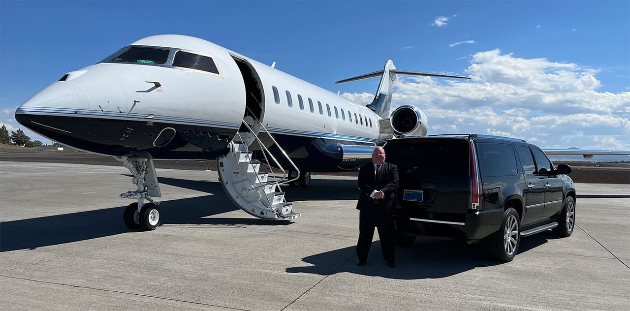 Safe Chauffeur ride from private plane