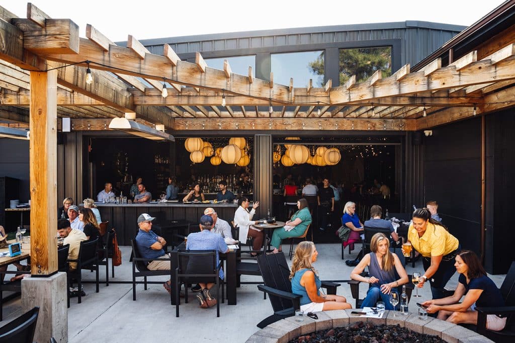 patio dining at Hawkeye & Huckleberry