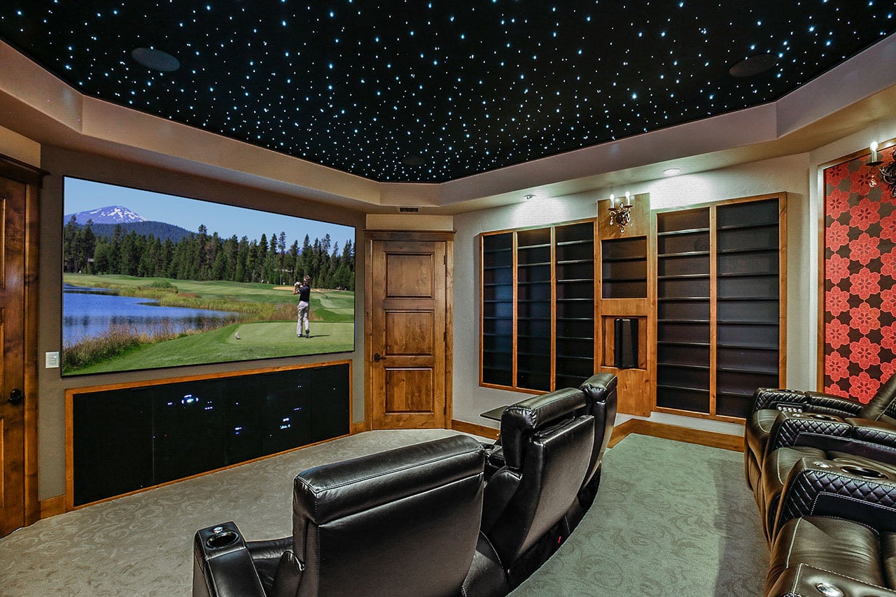View of screen in home theater room