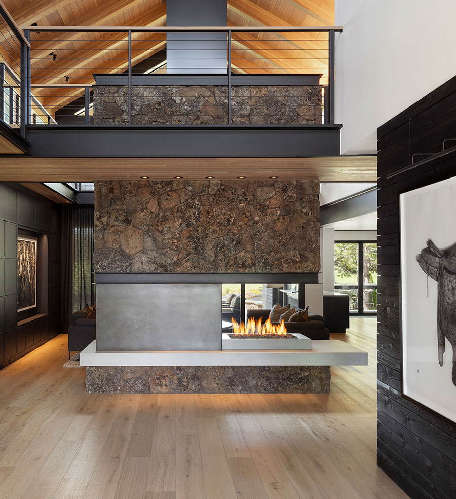 Interior fireplace of Broken top home