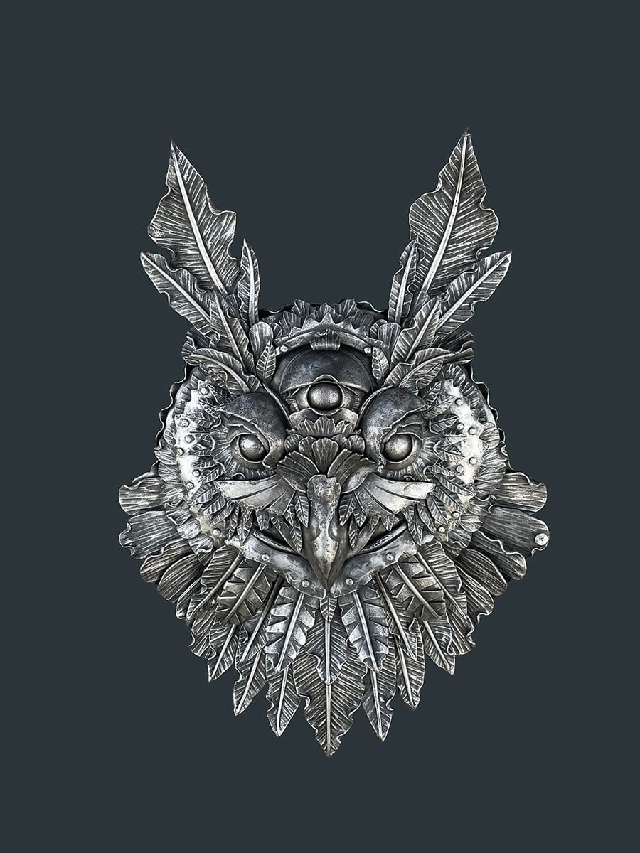 “The Owl”, metalwork sculpture