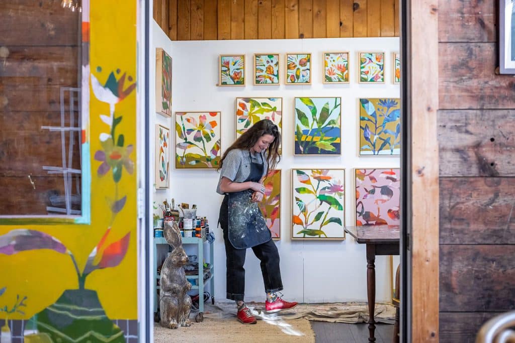 Artist in her studio