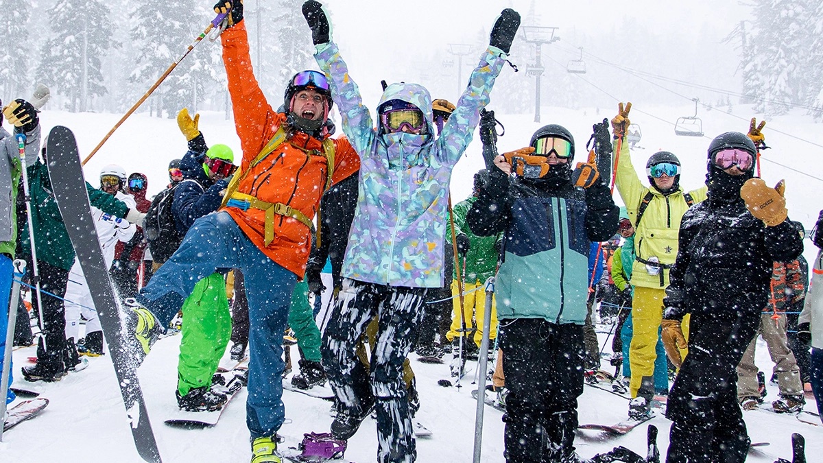 Skiers in snow