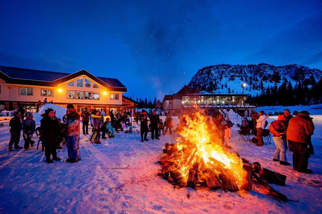 Hoodoo Ski Area Fire Pit Night Skiing