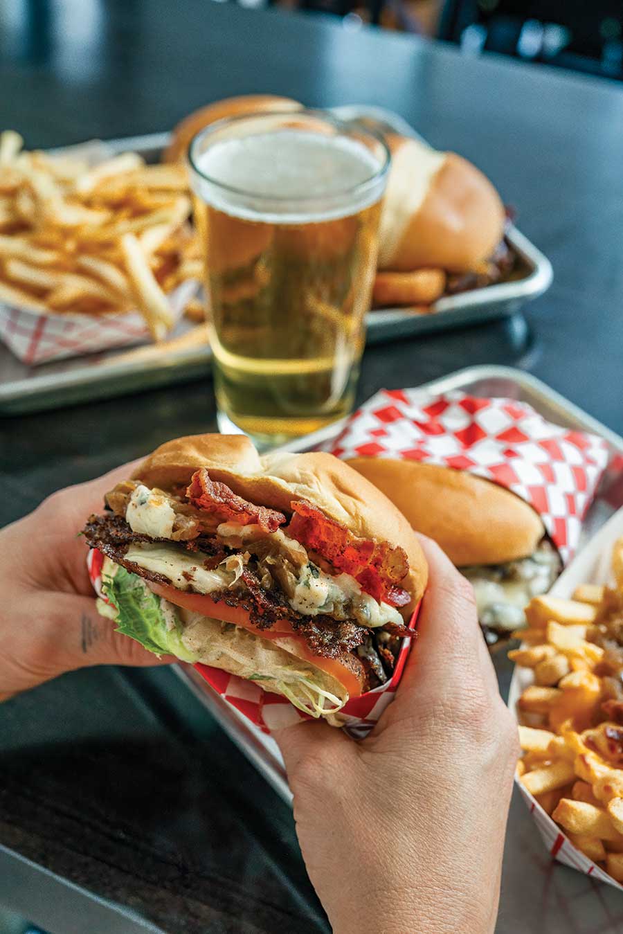 Americana burger and beer