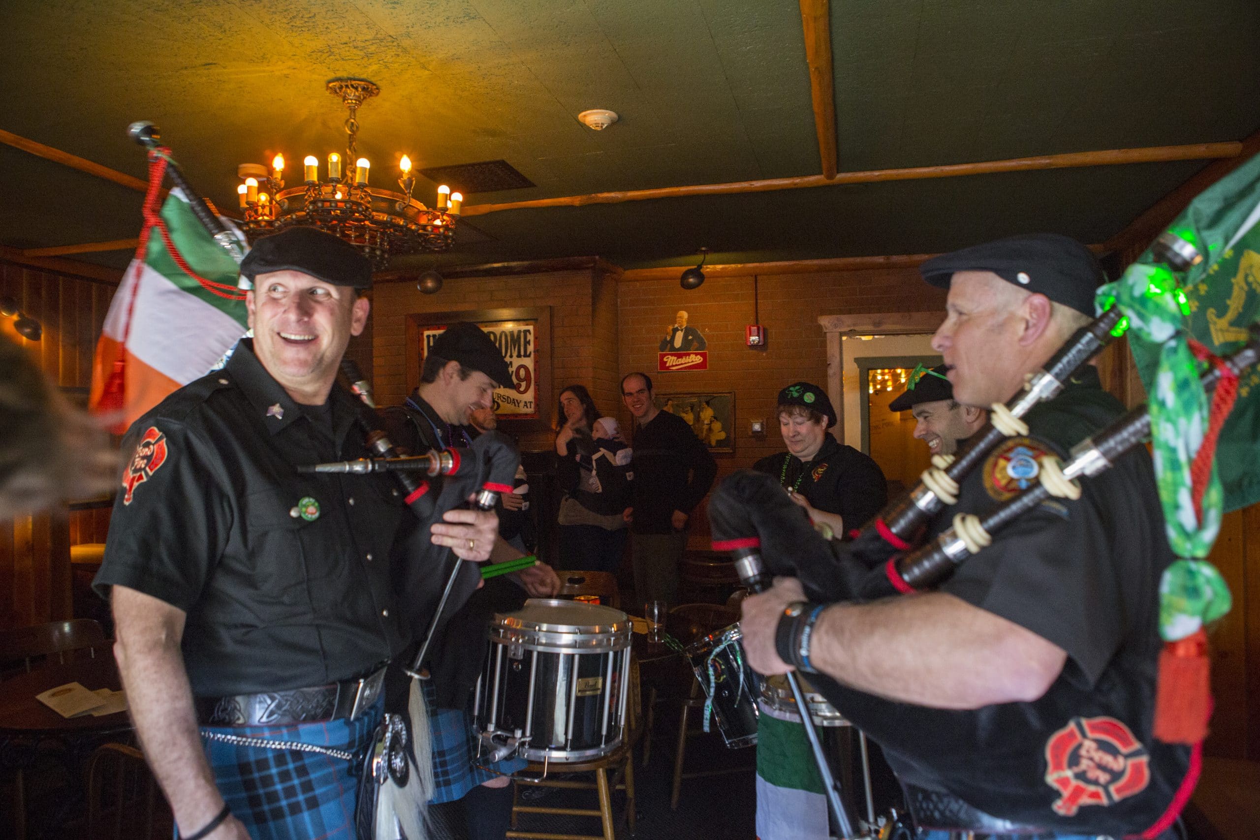 Bagpipers on St. Patrick's Day at Old St Francis School in Bend, OR