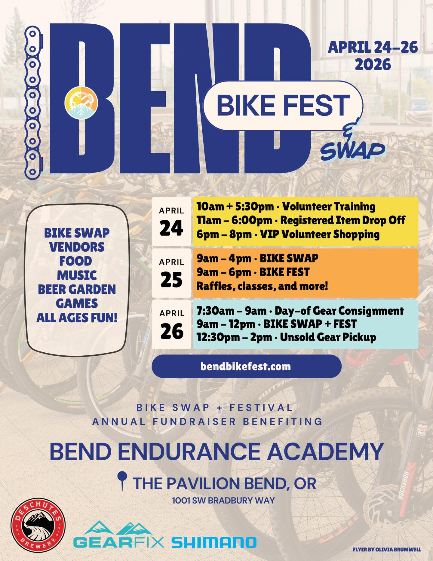 Bend Bike Fest in Bend Oregon Daily Calendar