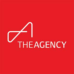 the agency bend logo red