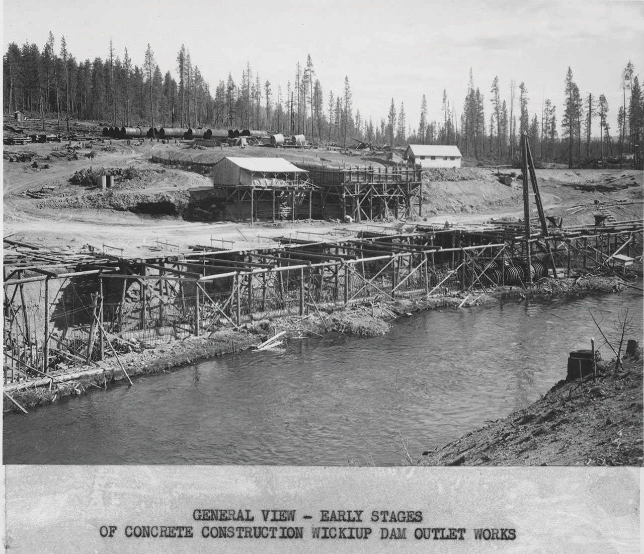 Historical photo of Wickiup Dam, Oregon