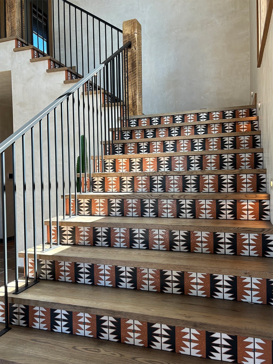 Kibak Tiles placed on staircase beautifully