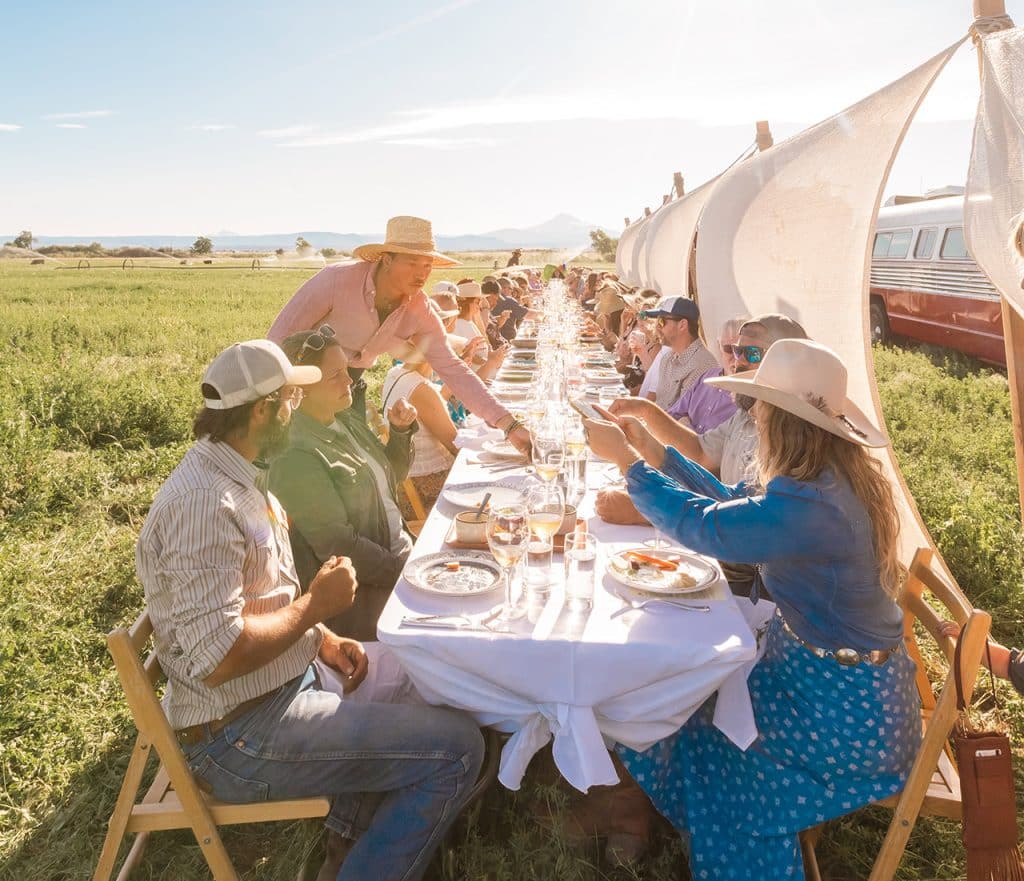 Dinner Table on Casad Family Farm with Outstanding in the Field