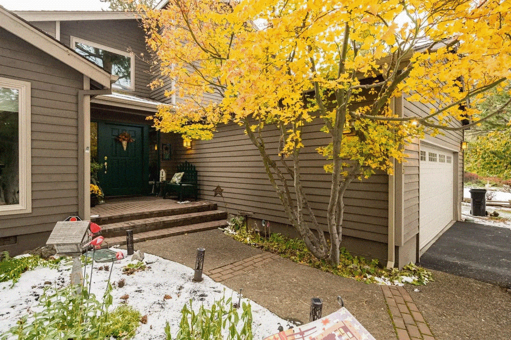 Outside home remodel before and after