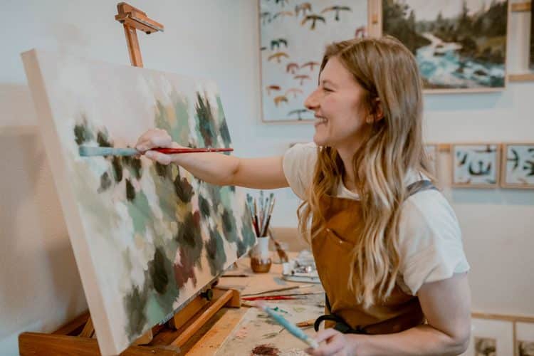 Jen McCaffrey painting on canvas