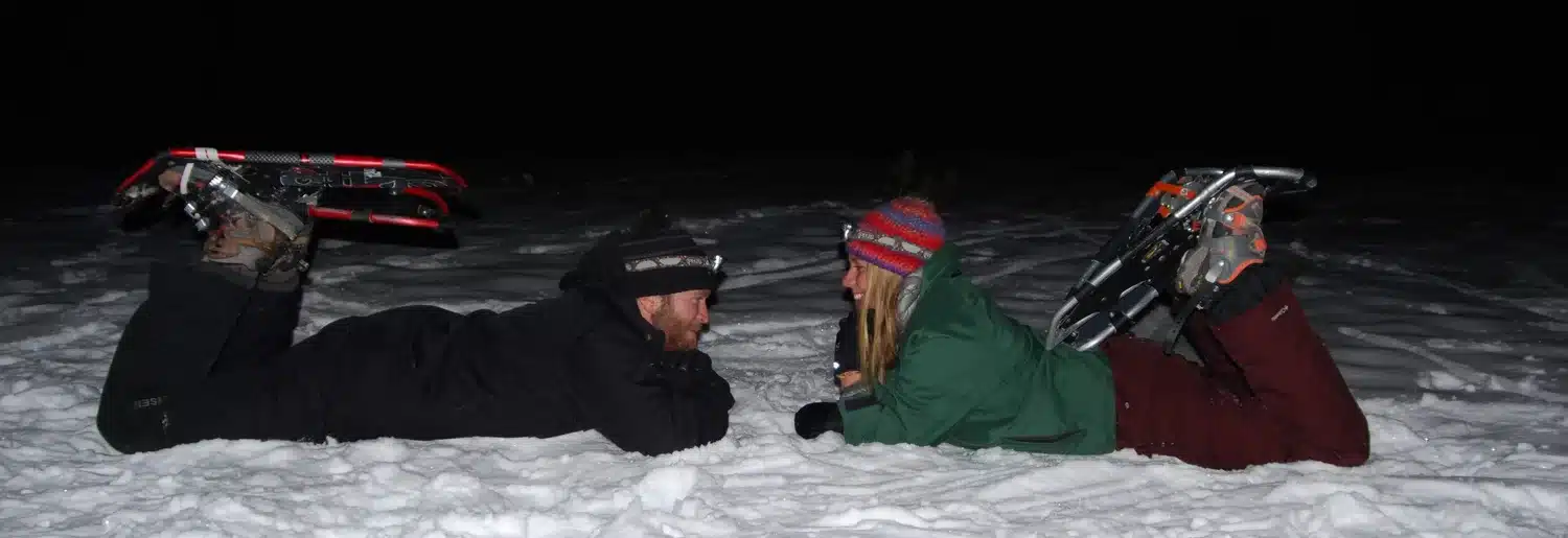 Couple in love on the snow valentines