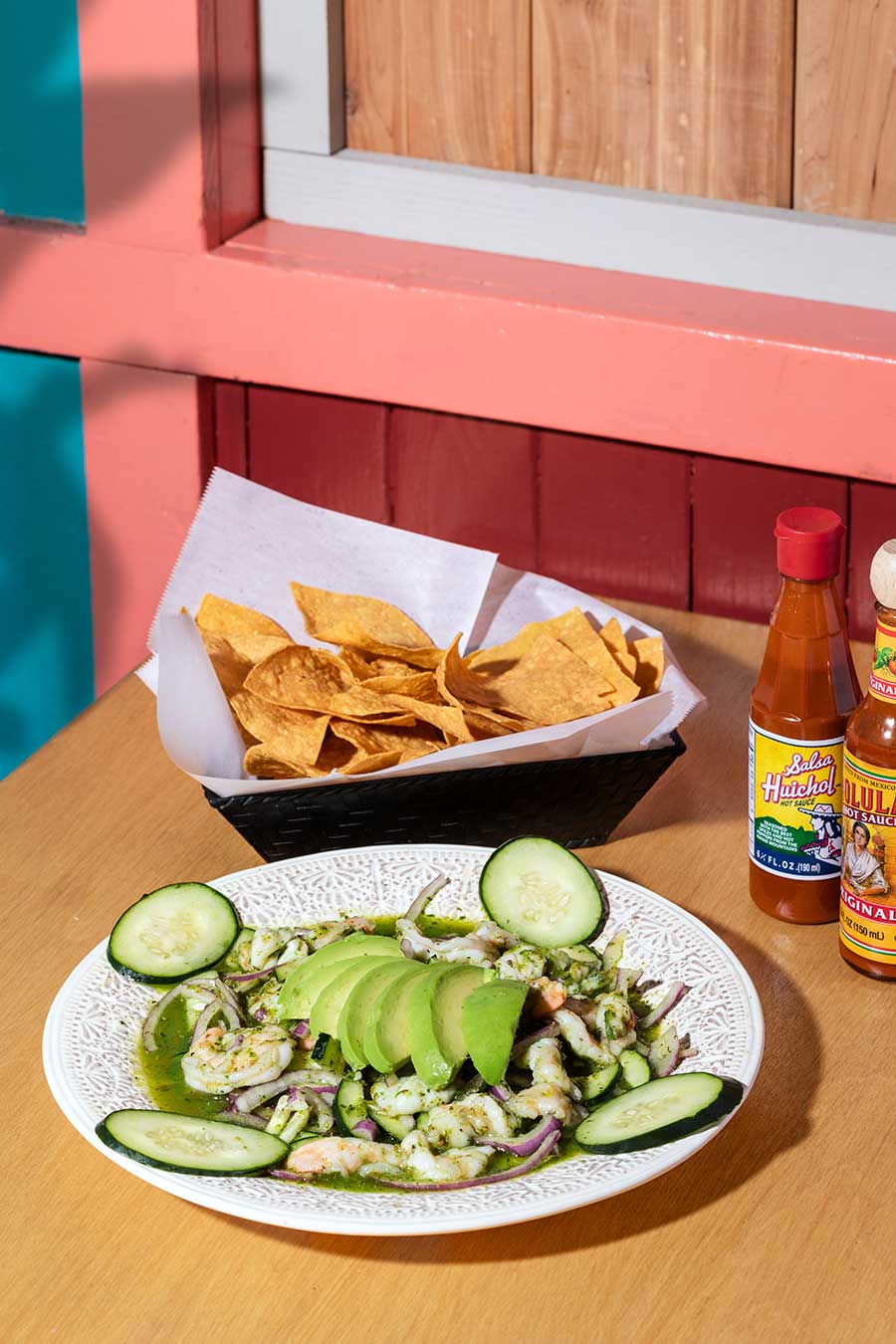 Simon Latin Cuisine spicy entree dish on table