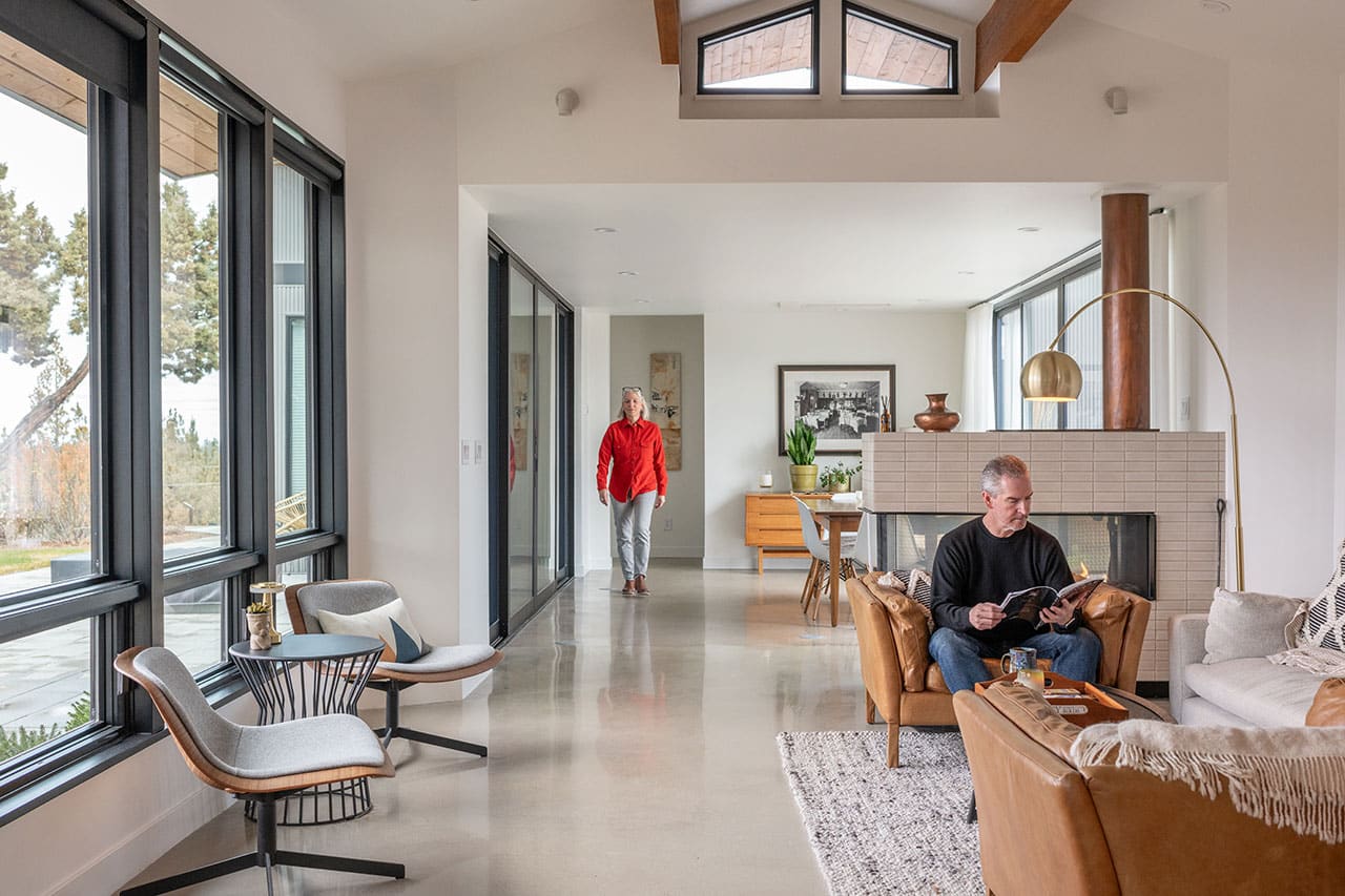 Stacy and Richard Lyon in their living room