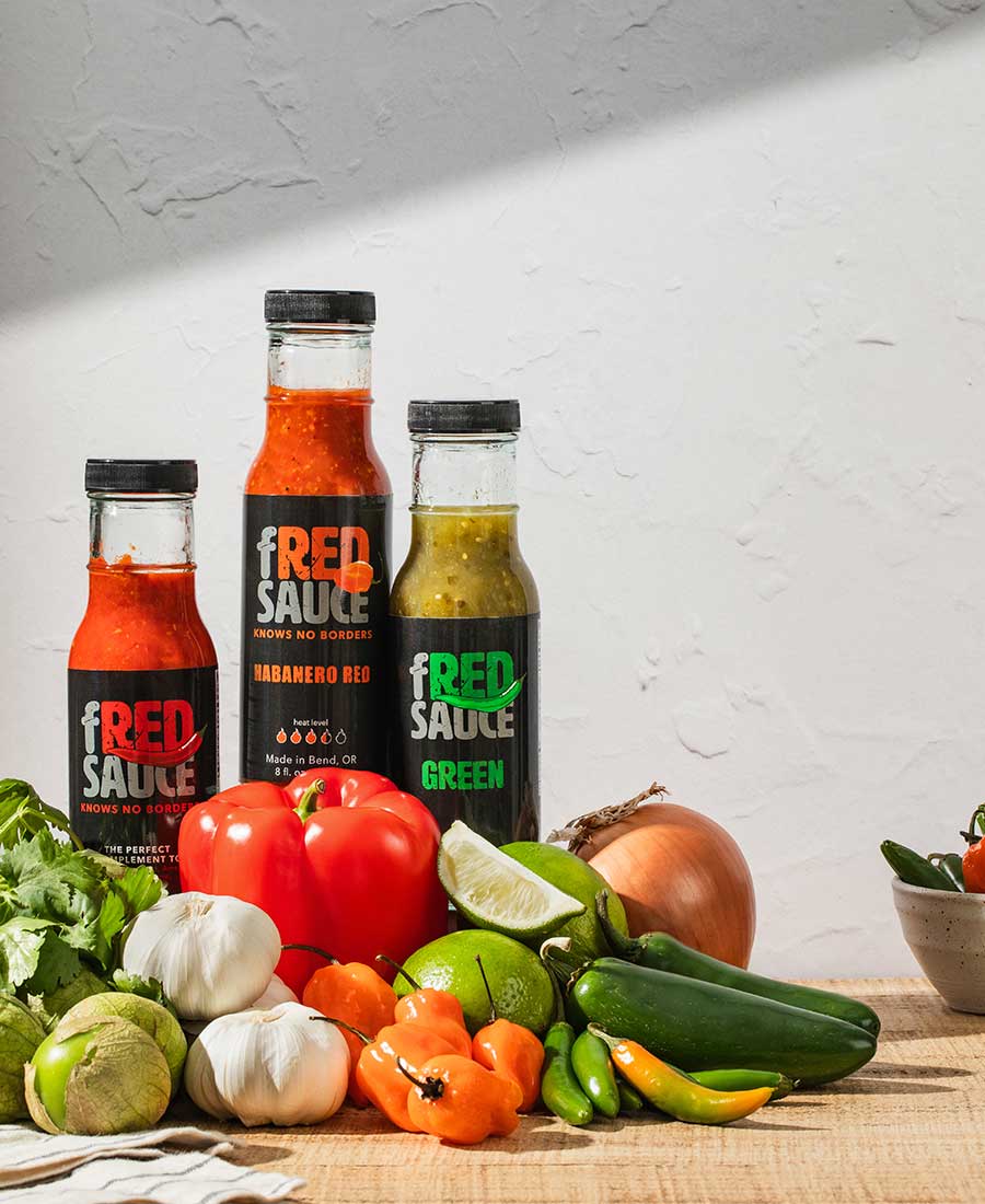 Spicy hot sauce and vegetables