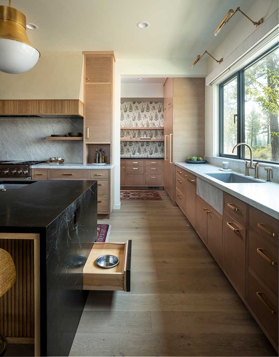 Likens Interior Design hidden drawer with dog bowl