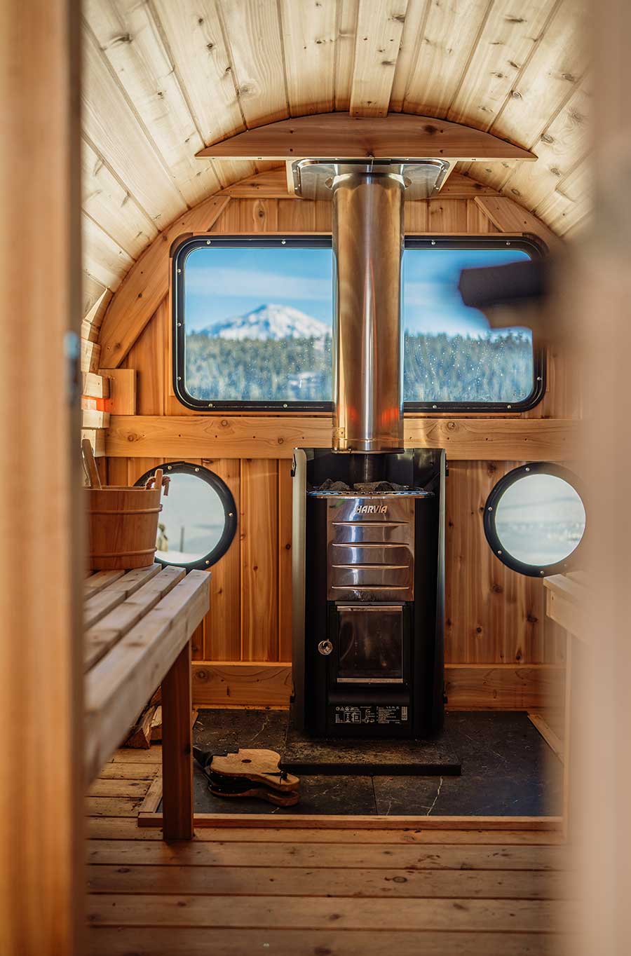Elk lake resort sauna interior