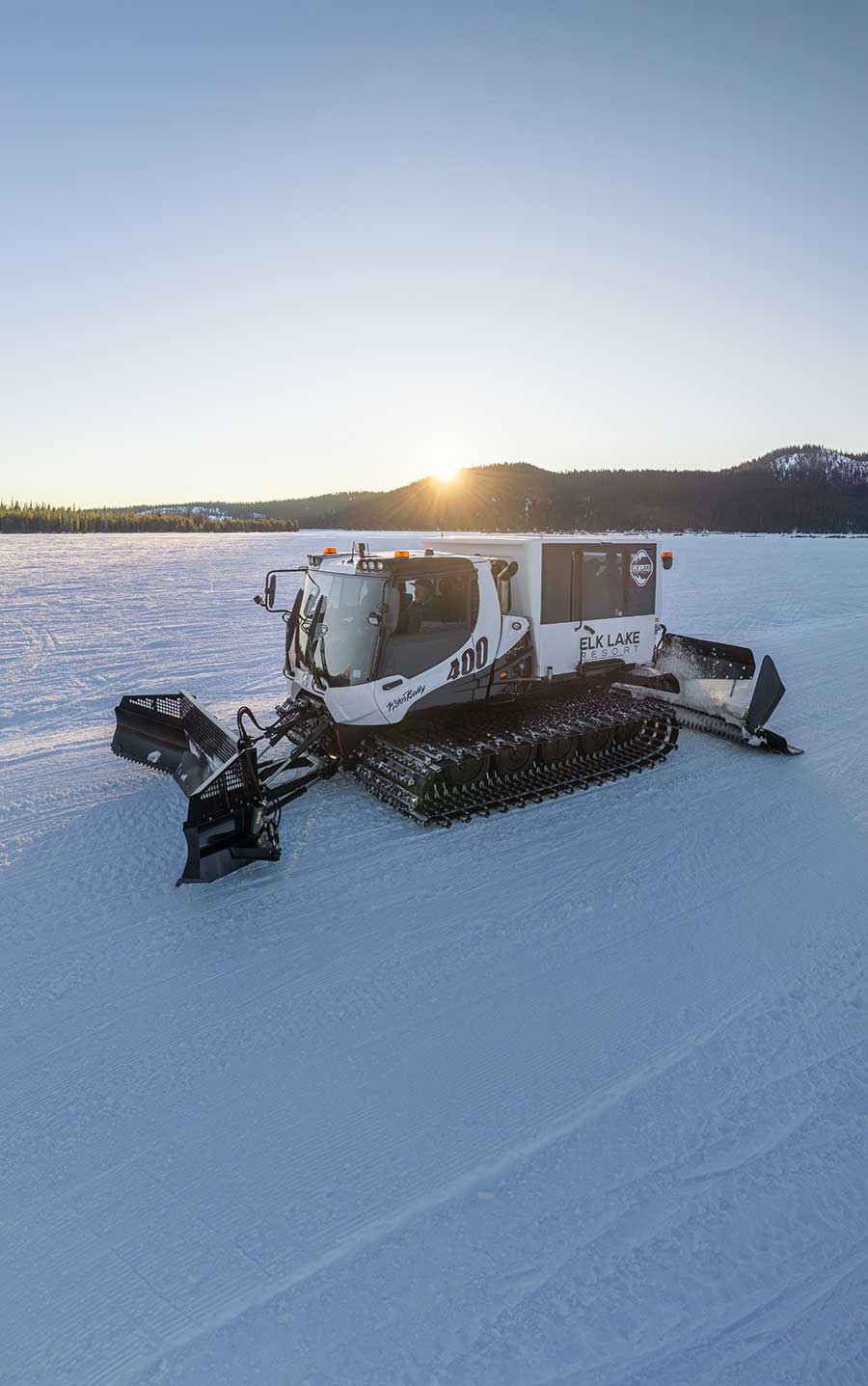 Snow cat at Elk Lake
