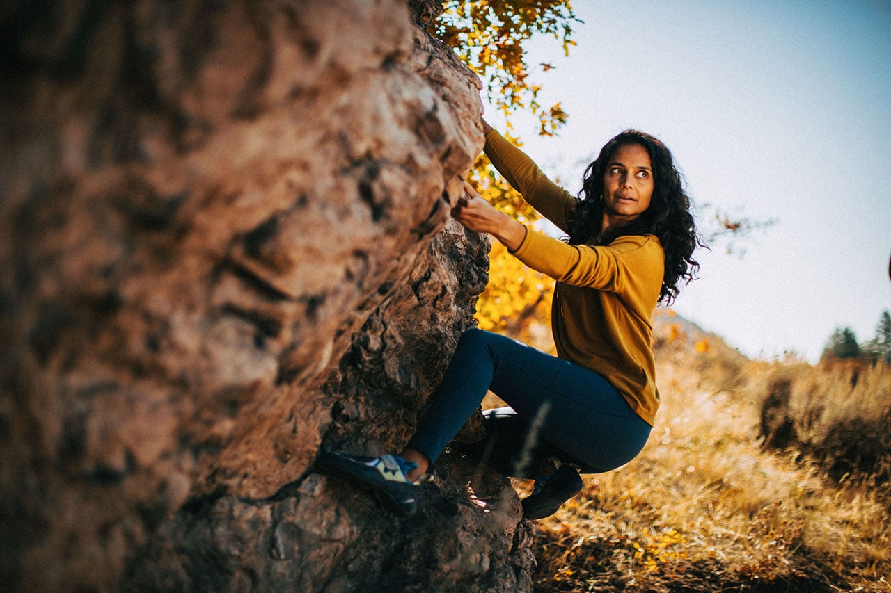 Priyam Patel bouldering