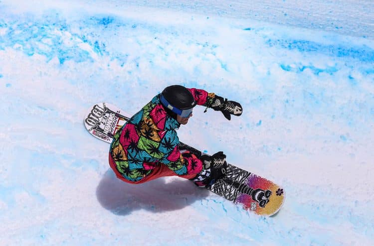 Chauncey Sorenson snowboarding in Big Wave Challenge