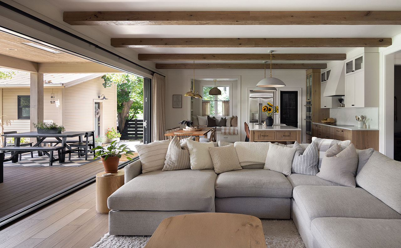 Living room Interior of Deschutes River home in Bend
