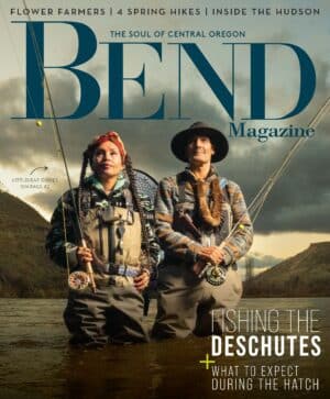 Fly fishing Littleleaf Guides on the cover of Bend Magazine