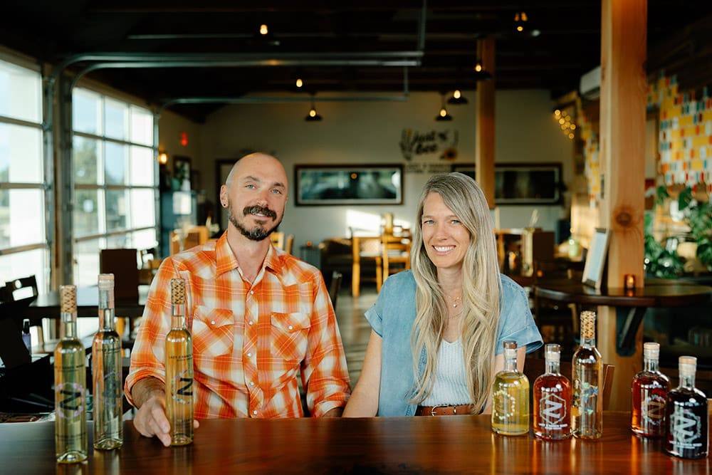 John and Renee Herman inside Lazy Z Ranch Wines