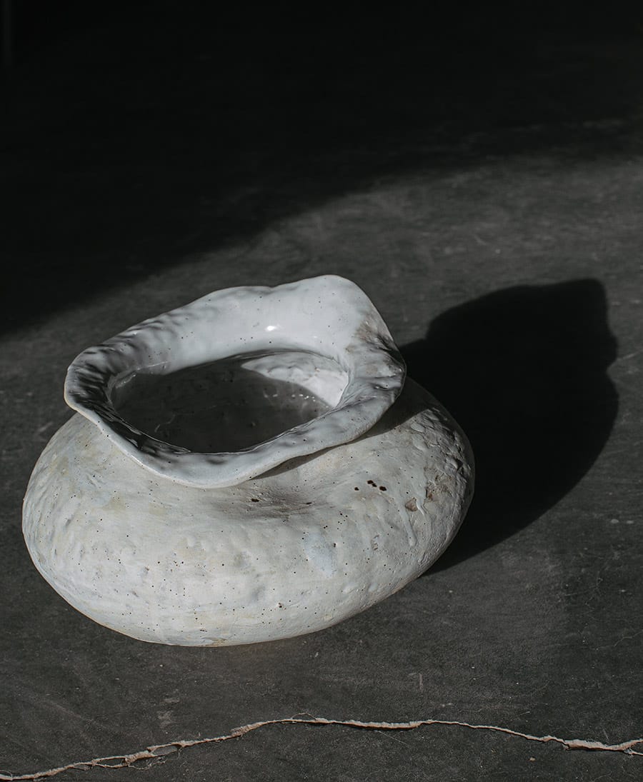 black and white image of art by HWH Ceramics