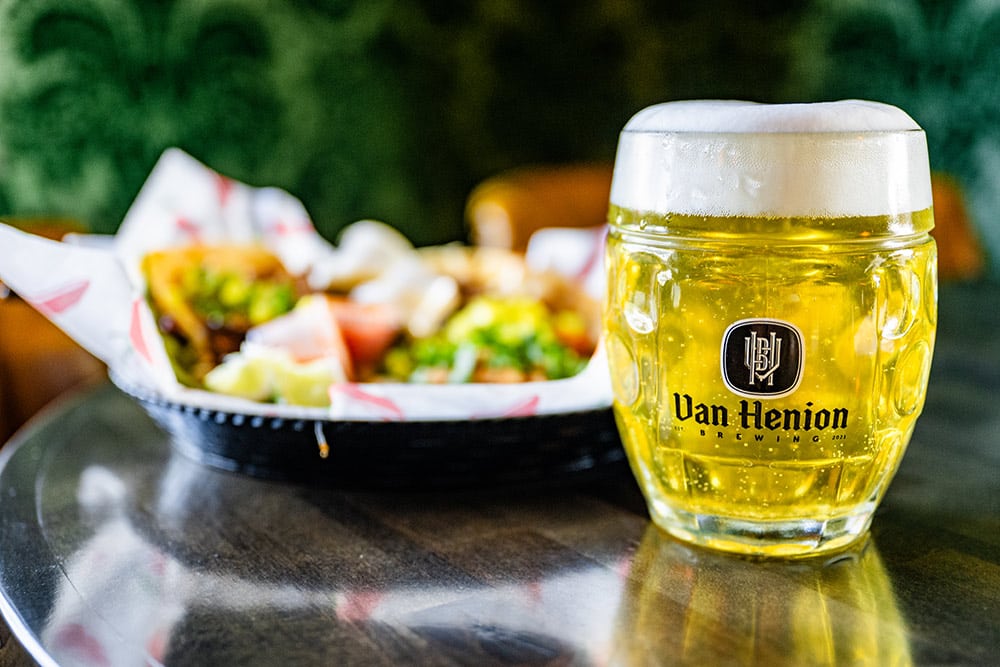Van Henion Pils in front of some food truck eats