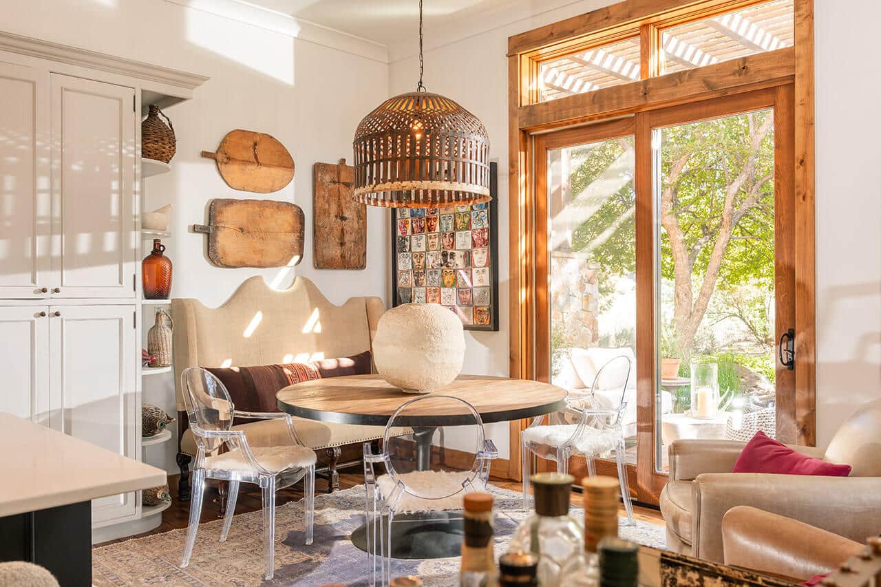 Dining room details at the Rosatis
