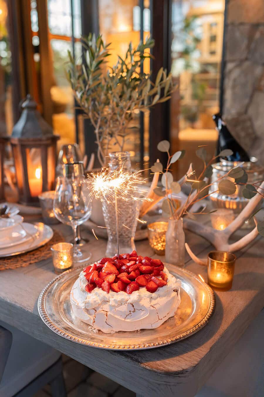 Pavlova With Strawberries for Dessert