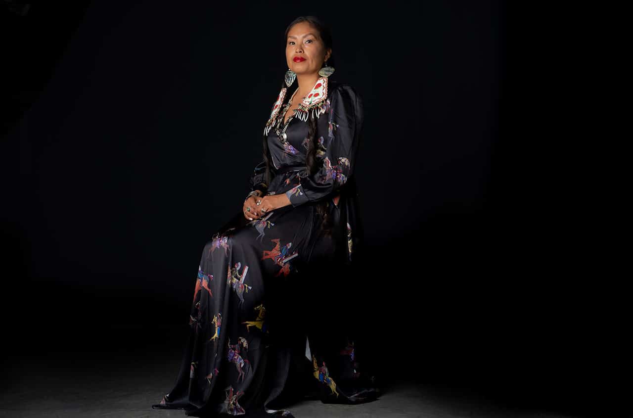 Portrait of Alycia Littleaf, indigenous woman from Oregon